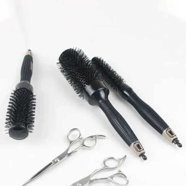 Black Cylinder Curly Hair Comb Ceramic Shape Nylon Tooth Roller Comb Hair Salon High Temperature Resistant Smooth Hair Big Wave  4