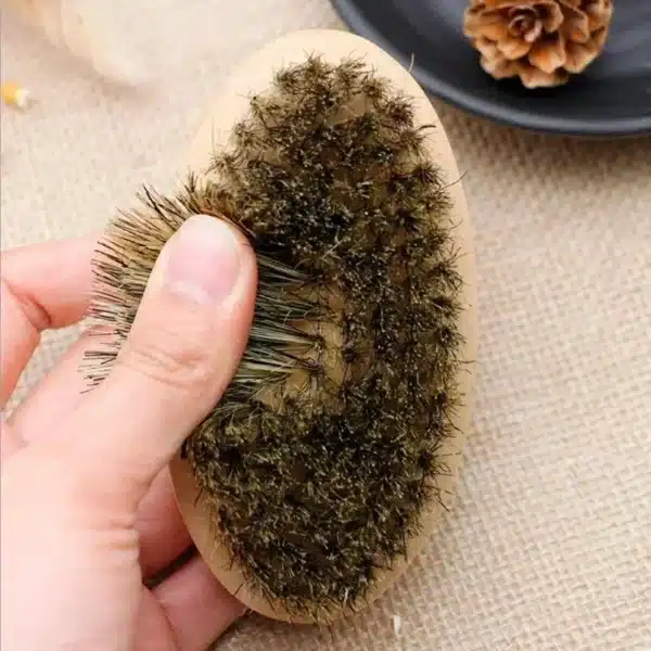 Professional Soft Boar Bristle Wood Beard Shaving Brush Men Mustache Comb Kit With Gift Bag Hairdresser Brush Hair Combs 2