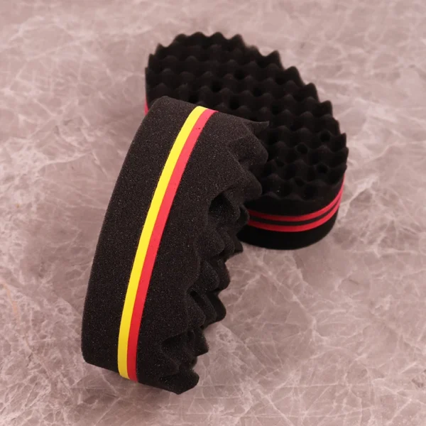 1pcs double-sided magic twist brush sponge hair salon styling oval dual-use perforated curly hair sponge wave hair tool 6