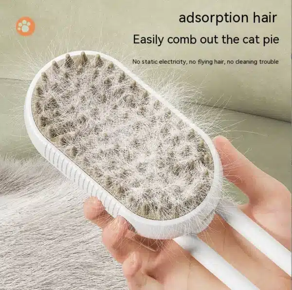 New Pet Spray Comb for Cats and Dogs Pet Electric Spray Hair Removal Comb One Key Spray Anti-Flying Massage Brush, Clean Massage 2