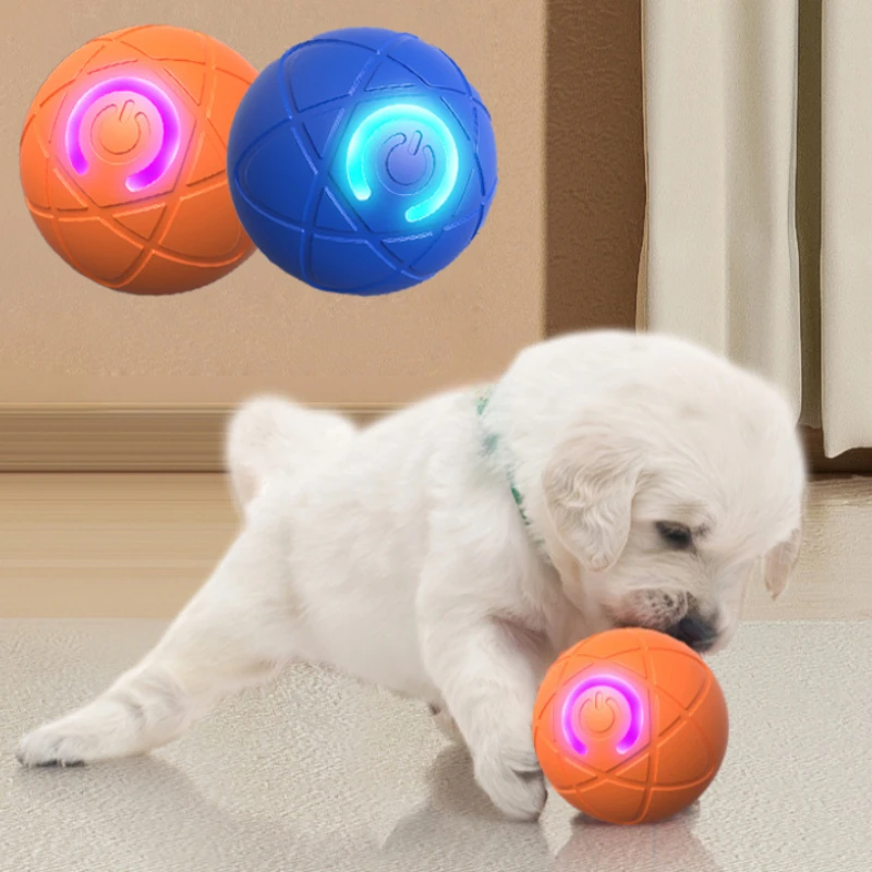 Smart Dog Toy Ball USB Automatic Moving Bouncing Ball Dog Toy Rechargeable Bite-Resistant Dog Ball Electric Interactive Pet Toy 1