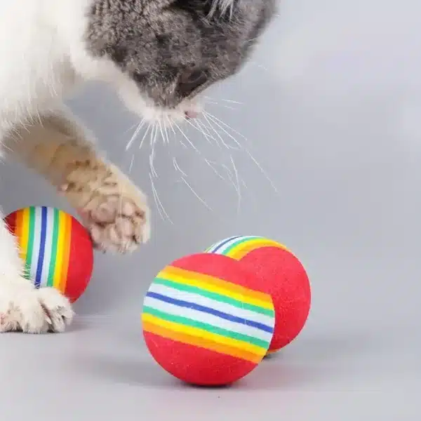 Cat Toy Balls Interactive for Indoor Cats Best Kitten Favorite Gift Soft Foam Ball Chase Quiet Playing Cats Stuff Supplie 3