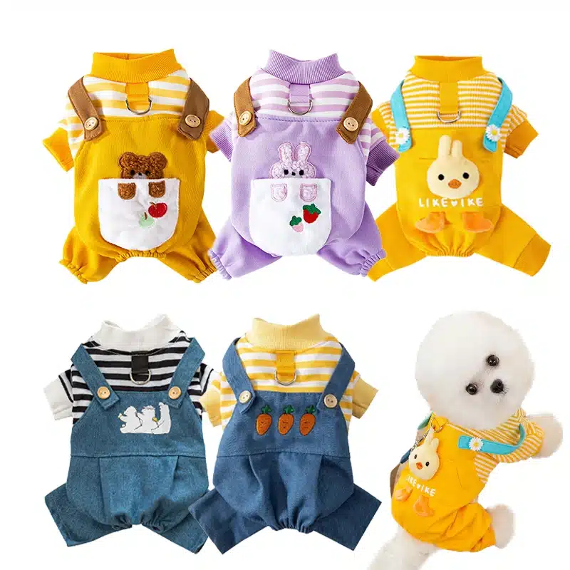 Luxury Dog Clothes Cute Cartoon Jumpsuit Coat Bichon French Bulldog Warm Jacket for Small Dog Puppy Outfit Winter Pet Apparel 1