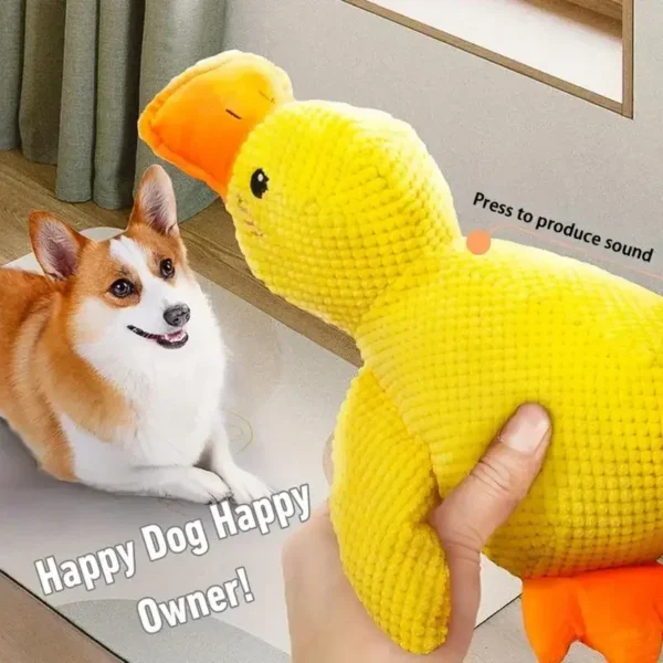 Pet Plush Toy Dog Calming Duck Stuffed Duck Toys Chew Toy Squeaky For Puppy Pet Teeth Cleaning Chew Pillow Toy Pet Supplies 4
