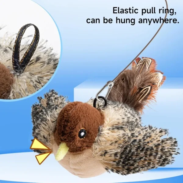 Flapping Bird Cat Toy, Interactive Flappy Bird Cat Toy Bird Toy for Cats, Simulated Chirping Bird Cat Toy, Interactive Cat Toy 5