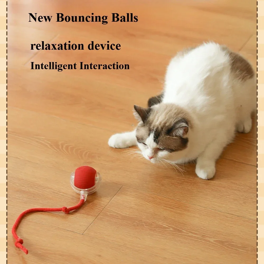 Automatic Rolling Fake Tail Ball Interactive Cats Toys Rechargeable Pet Interactive Toy Things for Cats Cat Games Accessories 1