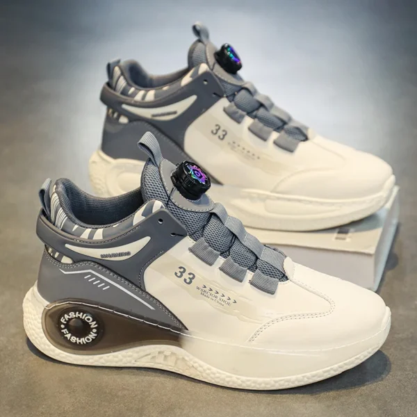 Mens Sneakers with Rotating Buckle Comfy Non Slip Lace up Durable Shoes for Mens Outdoor Activities 3