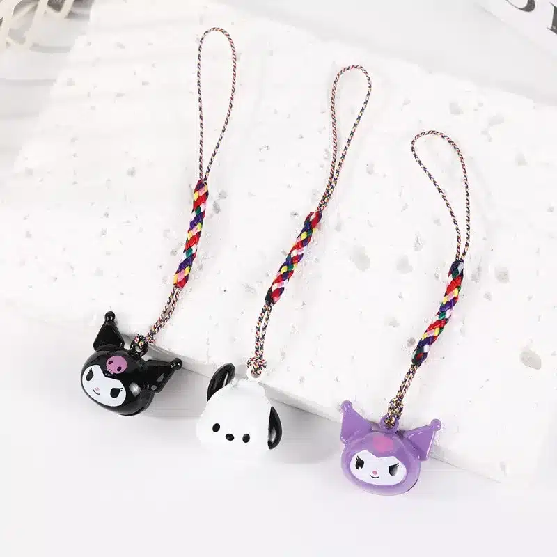 Cartoon Sanrio pet collar bell pendant cute Coulomi Cinnamon Dog Pochacco mobile phone case copper bell pendant 1