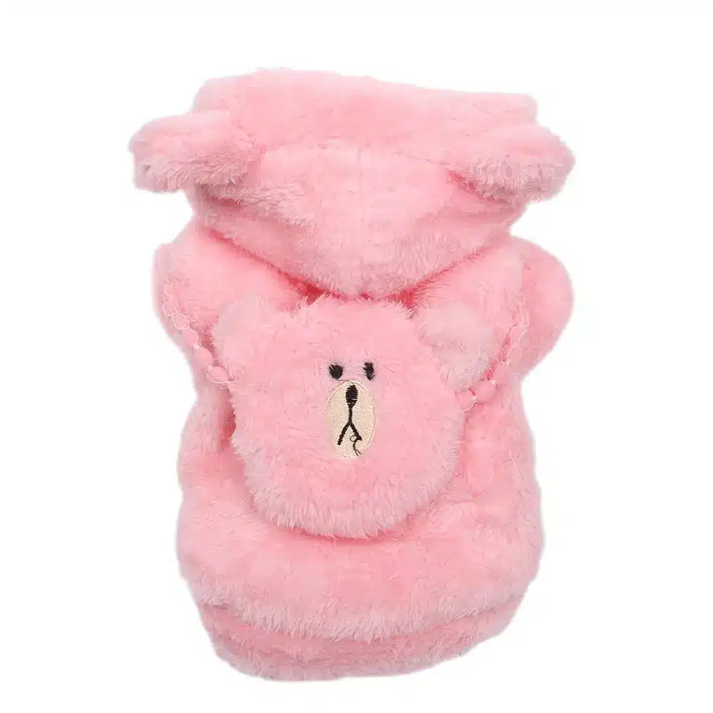 Pet Dog Faux Fur Warm Hoodie Coat 2 Legs Bear Design Winter Clothes Pet  Puppy Jacket  Apparel 5 color 1