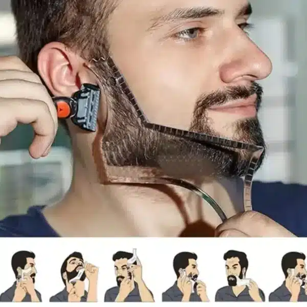 Beard Styling Comb Clear Beard Ruler Men's Care Comb Sideburns Beard Trim Contour Tool 6