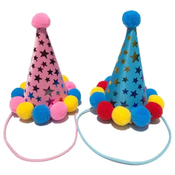 Pet Birthday Hats for Boys Girls Holiday Party Apparel Accessories for Small Medium Puppies Cats Doggies Cone Hat Bandana 5