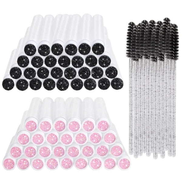 25/50Pcs Eyelash Brush Tubes Crystal Lash Mascara Wands Eyebrow Comb Spoolies Container Lashes Brushes Applicators Makeup Tools 1