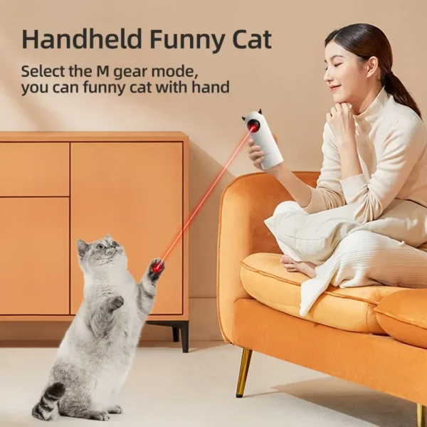 ROJECO Automatic Cat Toys Interactive Smart Teasing Pet LED Laser Indoor Cat Toy Accessories Handheld Electronic Cat Toy For Dog 3