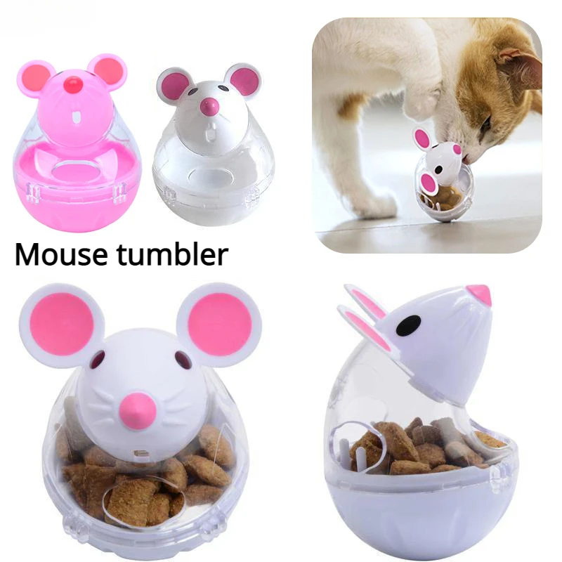 Mouse Tumbler Leak Food Feeder Pet Puzzle Cartoon Cats Toy Leakage Ball Kitten Interactive Toys Slow Feeding Pet Supplies 1