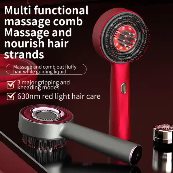 Electric Vibration Massage Comb Red Light Therapy Hair Growth Massage Scalp Brush Anti Hair Loss Liquid Oil Applicator Hair Care 1