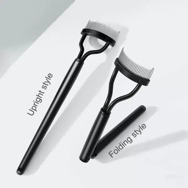 1 Pcs Black Foldable Eyelash Brush Comb Beauty Makeup Lash Separator Stainless Steel Eyelash Curler Mascara Curl Cosmetic Tool 2