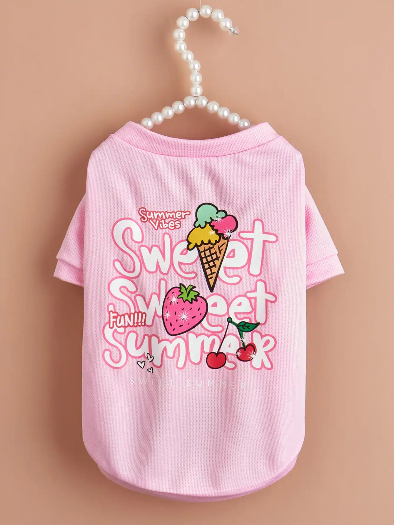 Pet Cloth Dog T-shirt with Sweet and Cute Pink T-shirt Clothes for Doggy Dog Cat Cool Apparel Costume for Summer 1