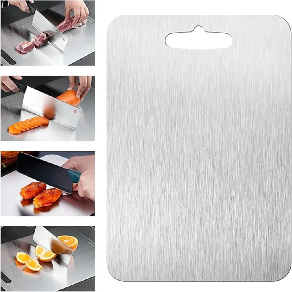 Titanium Chopping Board, 100% Pure Titanium Chopping Board, Double-Sided Titanium Chopping Board for Cutting Vegetables and Meat (12 * 8inch) 1
