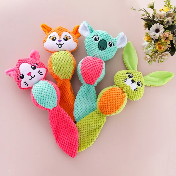 1 PC pet plush toys Corn dog bite voice interaction velvet voice spherical animal dolls toy dog 1