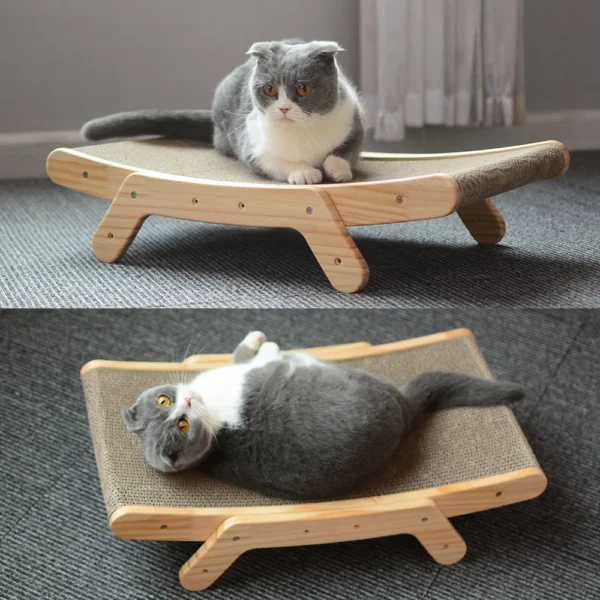 Cat Scratcher Board Wooden Frame Medium Cat Scratching Bed 3 In 1 Scratching Post Anti-Scratch Toys Claw Couch Scraper For Cats 2