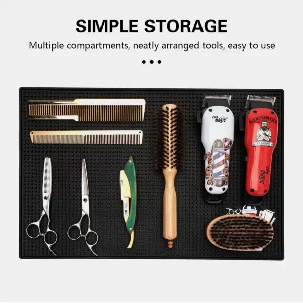 Barber Non-slip Station Mat Cushion Pad Hairdress Tool Clippers Scissors Comb Trimmers Brushes Storage Organizer Salon 3