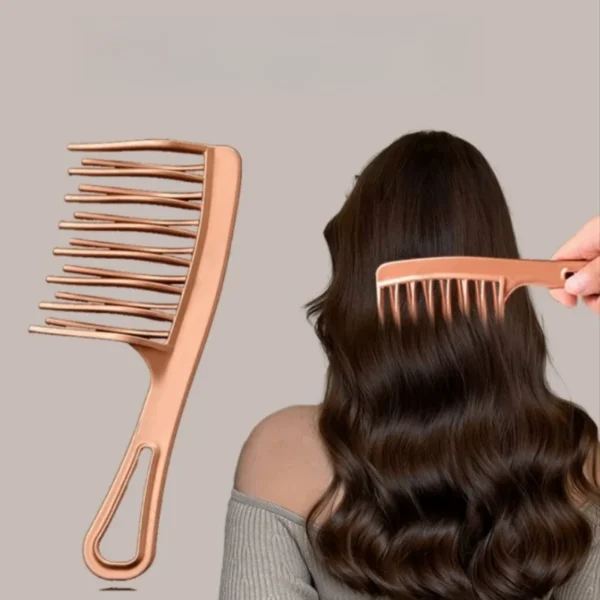 Double row big tooth comb wide tooth ladies special perm curly plastic large fluffy long hair styling comb 5