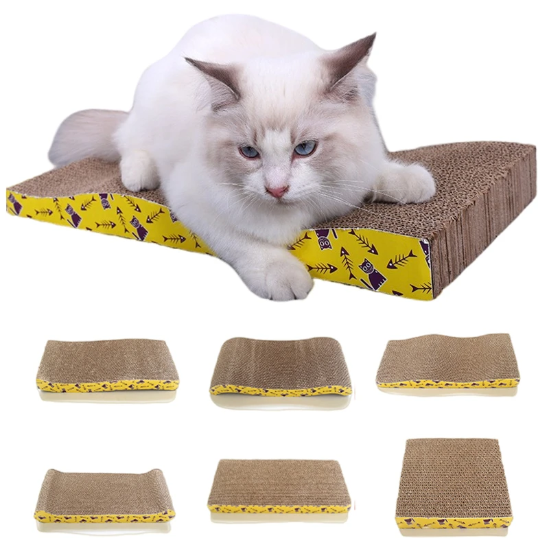 Cat Toys Pet Cat Scratching Board Corrugated Cardboard Pad Grinding Nails Interactive Protecting Furniture Cats Scratcher Toy 1