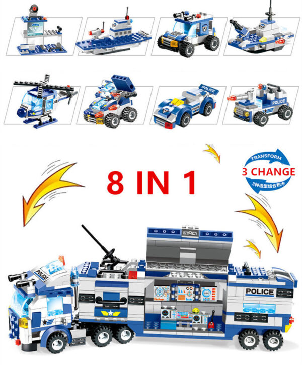 762Pcs Robot Car City Police Building Blocks Set - Image 3