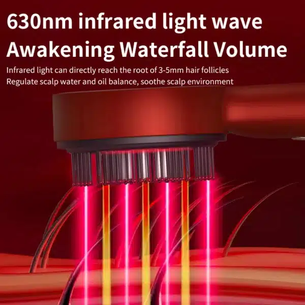 Electric Vibration Massage Comb Red Light Therapy Hair Growth Massage Scalp Brush Anti Hair Loss Liquid Oil Applicator Hair Care 4