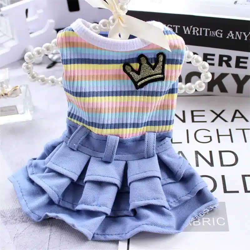 Sweet Girl Pet Dog Princess Dress For Small Dogs Spring Autumn Puppy Cat Skirt Chihuahua Yorkie Outfit With Vest Apparel Clothes 1