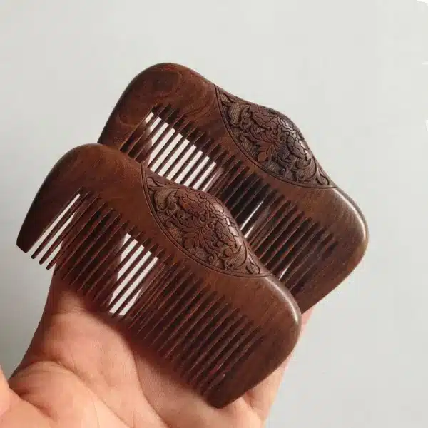 Pocket Wooden Comb Natural Black Gold Sandalwood Super Narrow Tooth Wood Combs No Static Lice Beard Comb Hair Styling 3