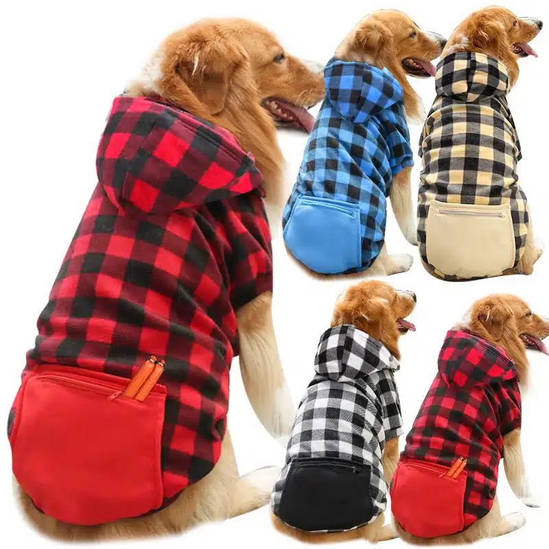 Dog Winter Coat  Pet Jacket Plaid Reversible  Vest Cold Weather Dog Clothes Pet Apparel for Small Medium Large Dogs 1