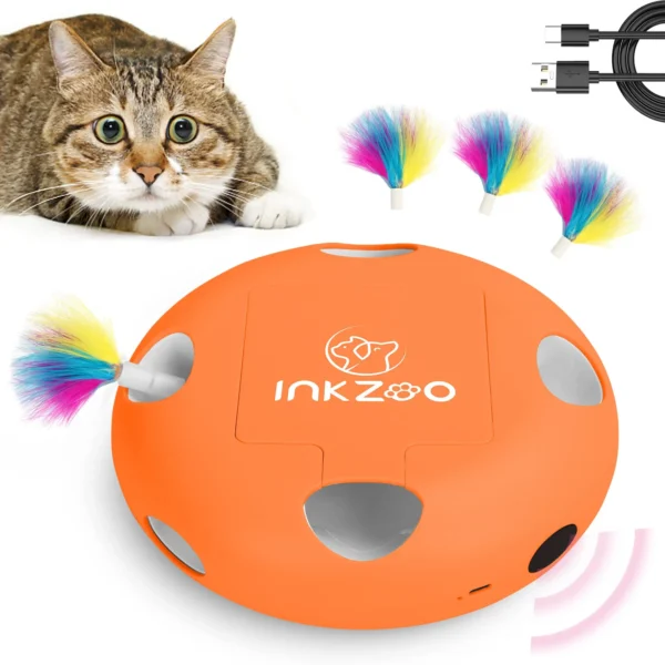 INKZOO Cat Toys, Interactive Cat Toys for Indoor Cats,  Smart Interactive Kitten Toy, Automatic 7 Holes Mice Whack-A-Mole 1