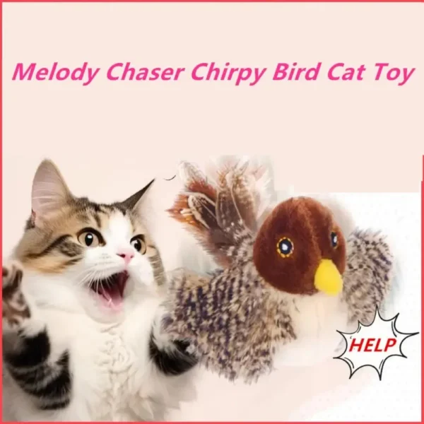 Flapping Bird Cat Toy, Interactive Flappy Bird Cat Toy Bird Toy for Cats, Simulated Chirping Bird Cat Toy, Interactive Cat Toy 2