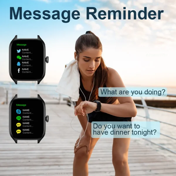 H9 New Smart Watch 2.01 Inch HD Display Answer Make Call Message Preview Sport Modes DIY Dial Weather Forecast For Men Women 2