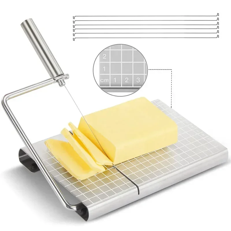 Cutting Serving Board for Hard and Semi Hard Cheese or Butter Cheese Slicer 5-Pack Replacement Stainless Steel Cutting Wire 1