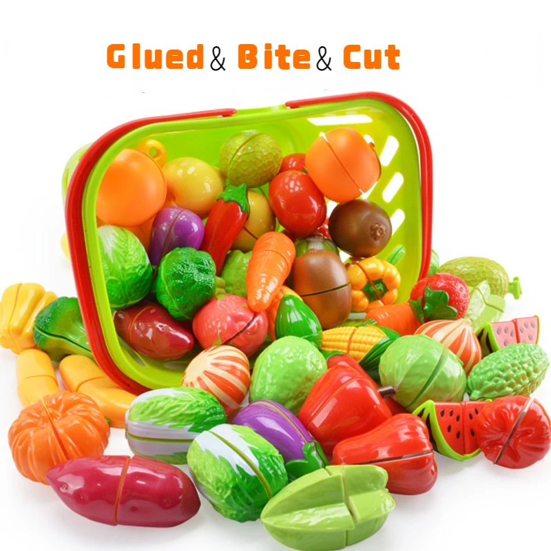 Cutting Fruits Vegetables Play Kids Kitchen DIY Cake Toy Cutting Fruit Vegetable Food Pretend Playset Kids Educational Toys 1