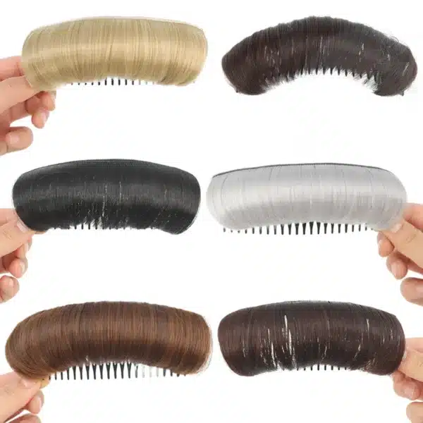 Synthetic Hair Bun Invisible Comb Wig Clip Styling Adds Women's Hair Volume Hair Pads Women's Simple Monochrome Hair Accessories 5