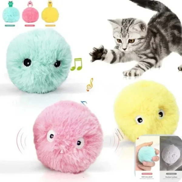 Interactive Cat Toy Mouse for Cats USB Charging Rotating Butterfly Noise Ball Boucing Fish Play-Catch Training Toy for Indoor 5