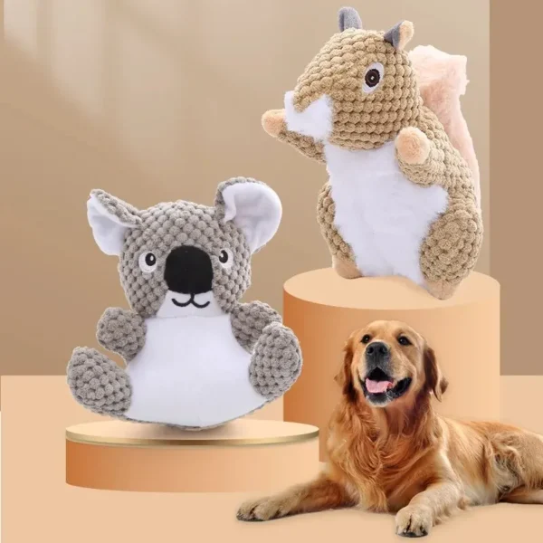 Funny Squirrel Koala Plush Dog Squeaky Toys Small Large Dogs Interactive Bite Resistant Toy Pets Accessories Supplies 3