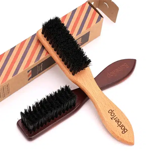 Barbershop Wooden Handle Boar Bristle Beard Brush Soft Hair Cleaning Brush Broken Hair Remove Comb Salon Men Beard Shaving Tools 2