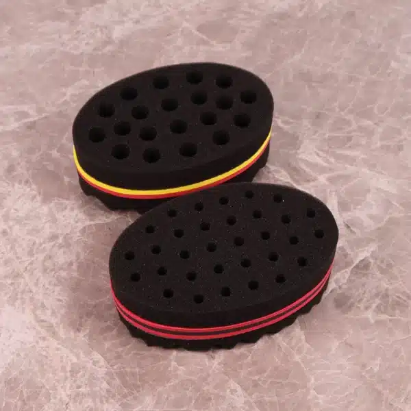 1pcs double-sided magic twist brush sponge hair salon styling oval dual-use perforated curly hair sponge wave hair tool 2