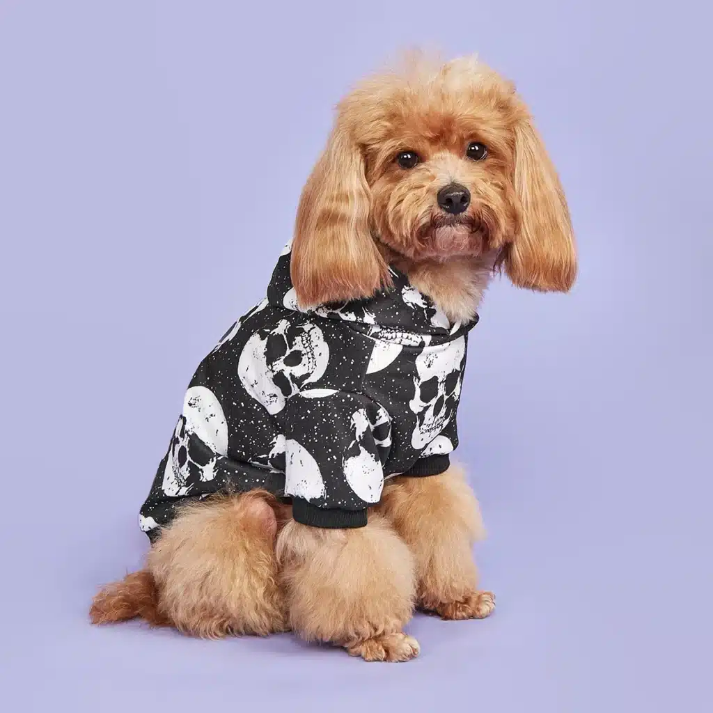 Dog Hoodie Halloween Shirts Clothes Dog Doggy Spooky Skull Pattern  Dog Clothes Dog Sweatshirts Apparel Pet Turtleneck Puppy for 1