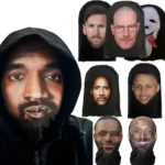 Full Face Mask Celebrity Ball-game Star Face Mask Simulation kanye Shiesty Mesh Mask For Men Party Supplies Cosplay Props NoveL 1