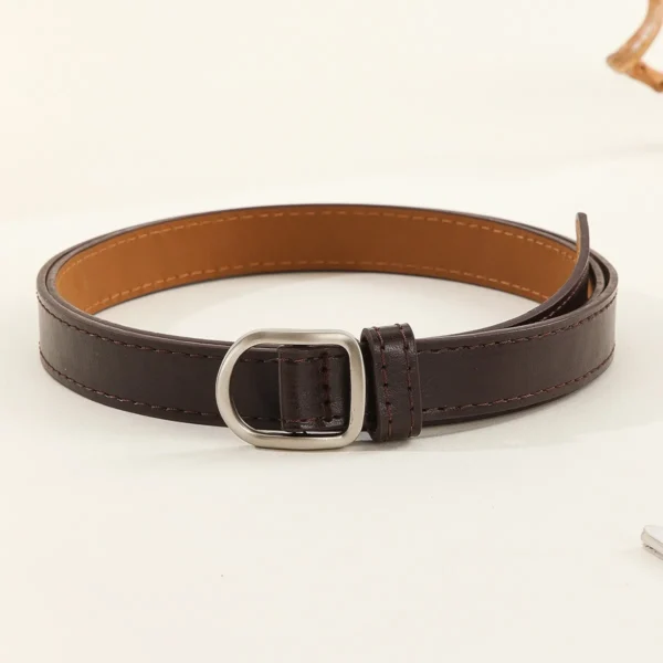 Lazy Belt Casual Simple Perforated Women'S Belt Paired With Jeans Men'S Belt Pu Leather Belt 4