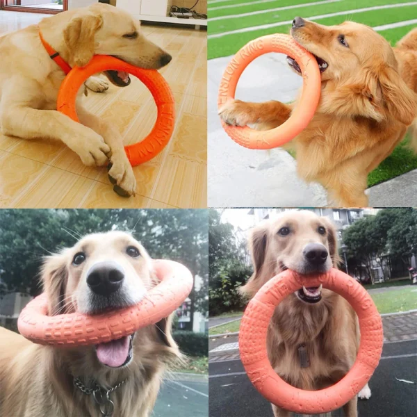 1pc Orange Dog Toys Pet Flying Disk Training Ring Puller EVA Interactive Training Ring Puller Resistant for Dogs 5