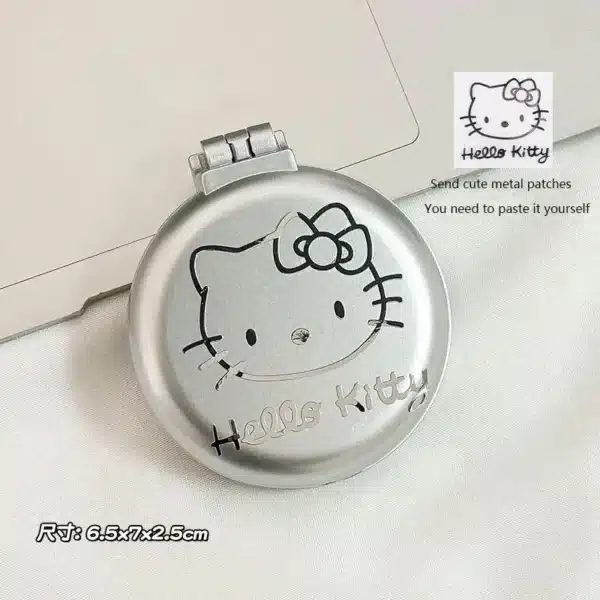1 piece of Hello Kitty Sanrio Folding Hair Comb, Hair Style and Mirror Cinnamoroll Anime Portable Travel Comb Tool 6