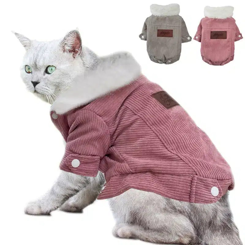 Winter Pet Cat Jacket For Small Dogs Clothes Soft Fleece Puppy Kitten Pullover Apparel Windproof  Cats Vest Coat Pet Costume Pug 1