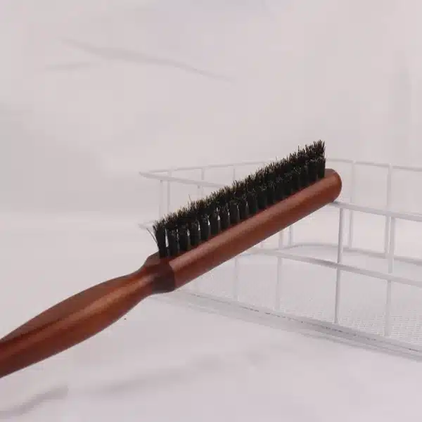 1 professional salon fluffy comb with wooden handle, anti-static back tearing hair brush, scalp massage hairstyle styling tool 4