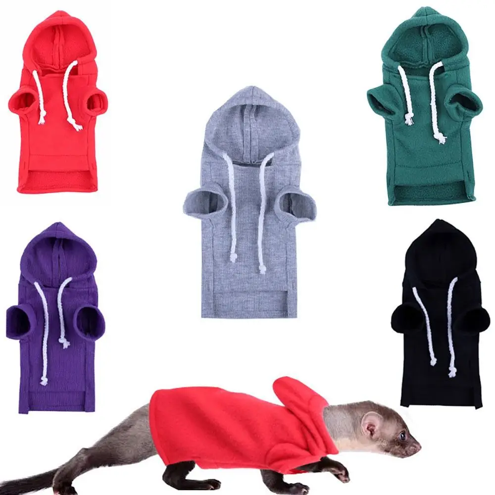 Ferret Hoodie Pet Pullover Fleece Clothes Jumper Vest Coat Jacket Apparel Warmer Tops Pet Supplies For Hamster/Lizard/Squirrel 1